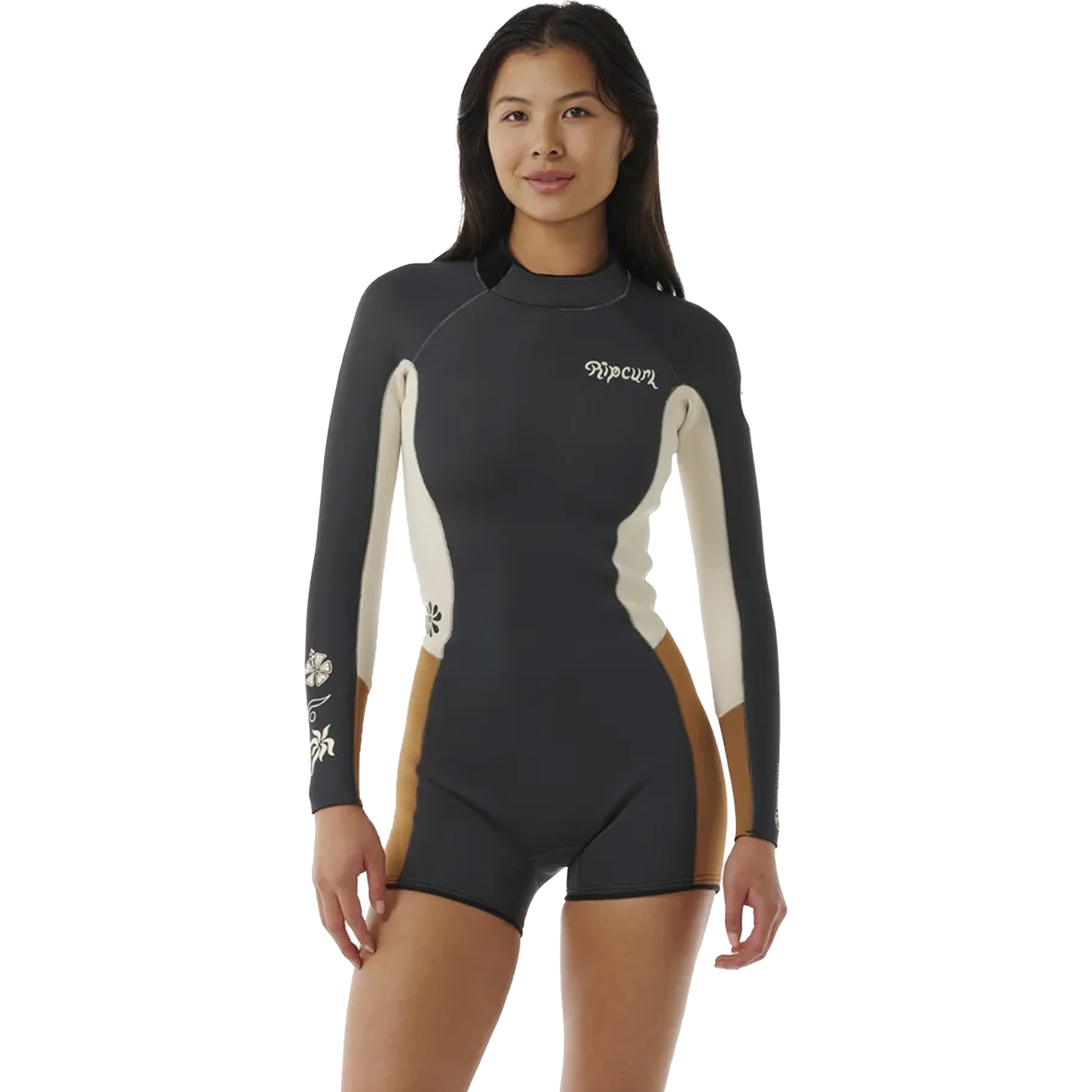 2024 Rip Curl Frauen Dawn Patrol 2mm Langärmel Rückenreißverschluss Frühlings-Neoprenanzug 133WSP - Light Brown